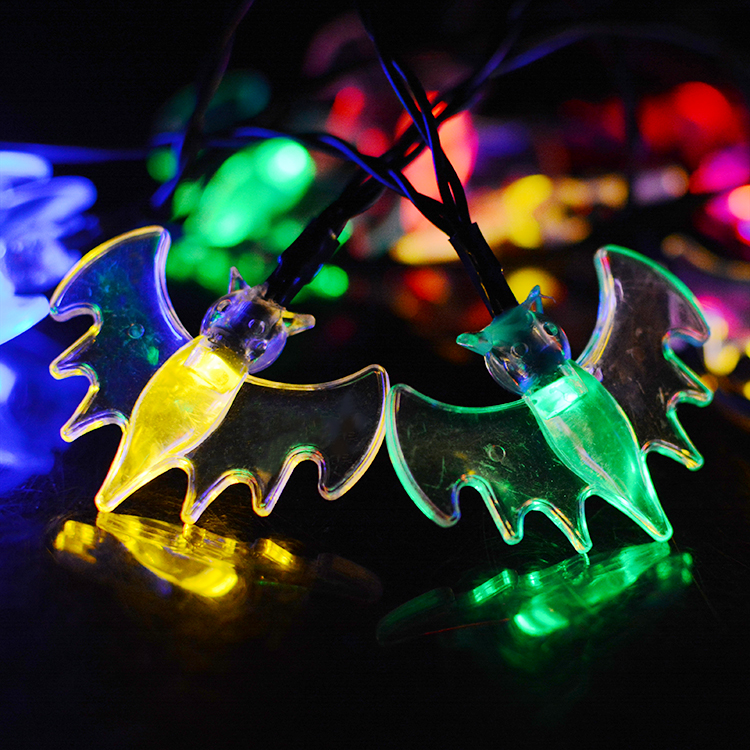 Fashion custom bat garden patio decoration solar led fairy string lights outdoor