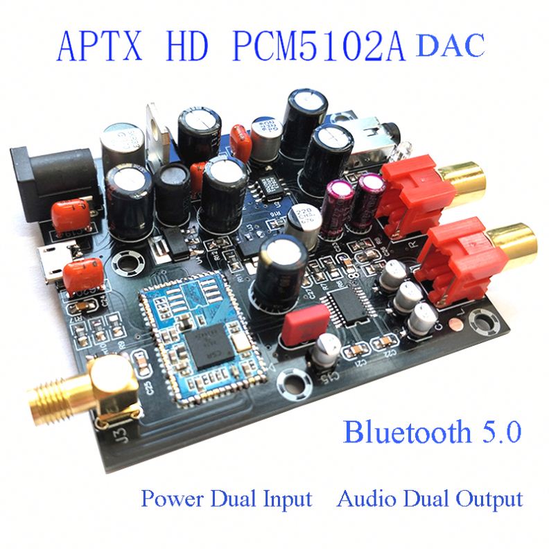 CSR8675 BT 5.0 Board Receiver PCM5102A APTX HD I2S DAC decoder With Antenna support 24BIT- 10 Meters