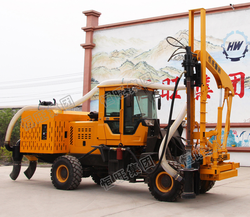 HWZ 930ZQ  Guardrail Pile Driver Loader with Compressor Hydraulic /Pneumatic piling head