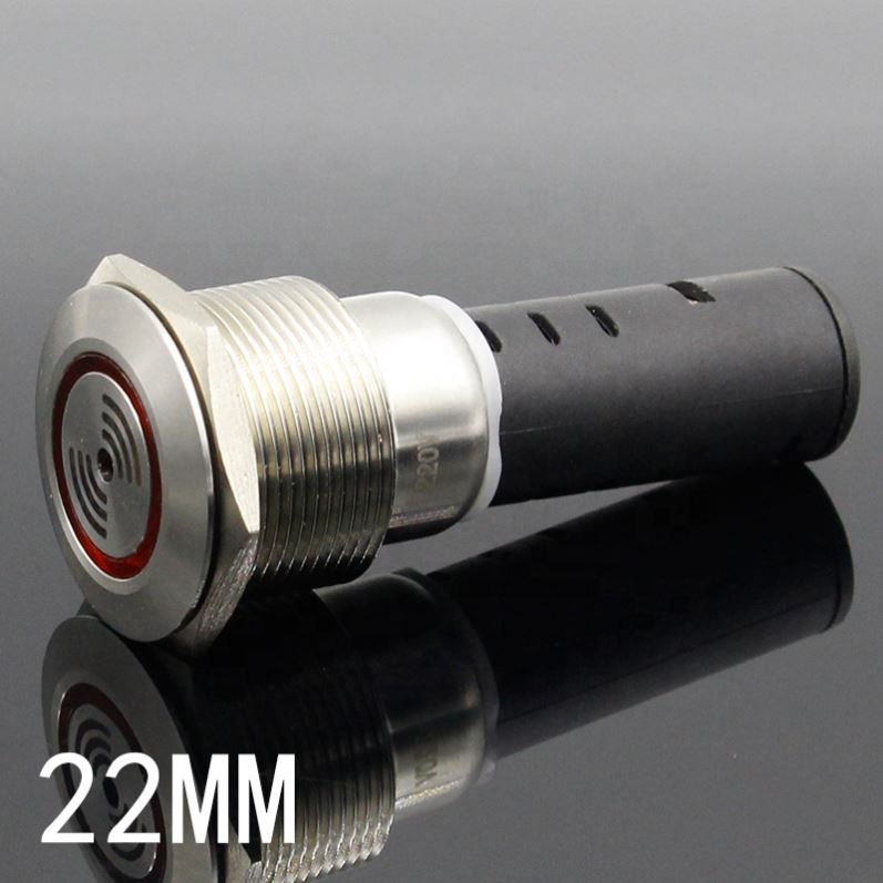 Intermittent buzzer 22mm metal pulse waterproof oil band red LED lamp flashing buzzer 12V/24V/220V