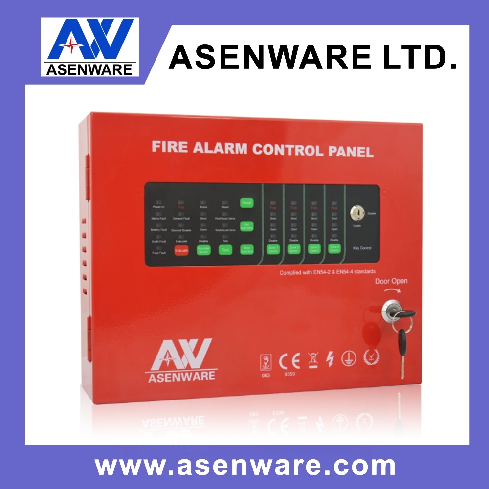 Professional conventional 4 zone 2 wire fire alarm control panel