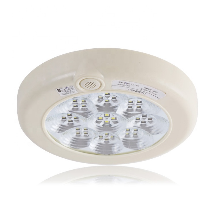 Round bulkhead ceiling light with emergency