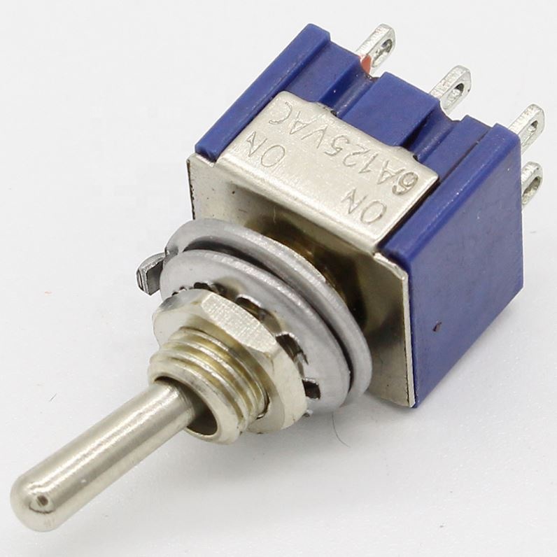 MTS-202 Navy Blue 6-Pin DPDT ON-ON Mini 6A125VAC Miniature Toggle Switches