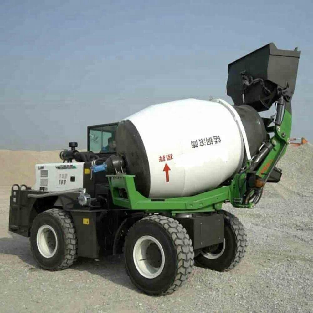 Small self loading concrete spiral cement mixer lift truck