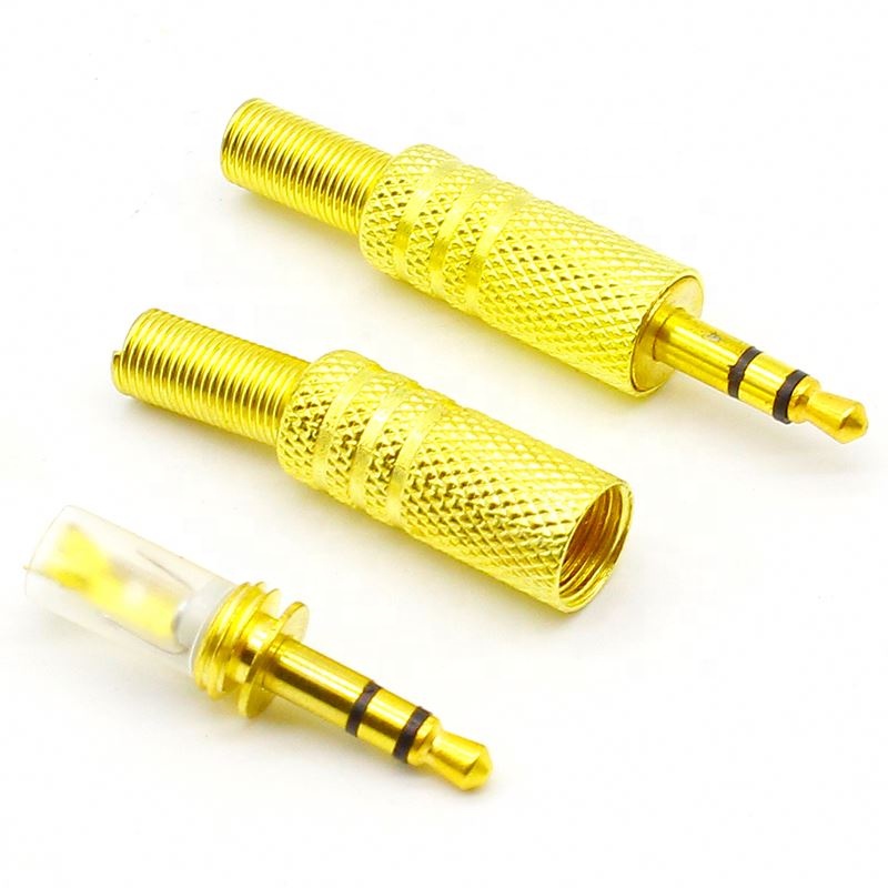 gold plated 3.5mm plug RCA Audio Connector RCA audio plug 3.5 jack Stereo Headset Dual Track Headphone
