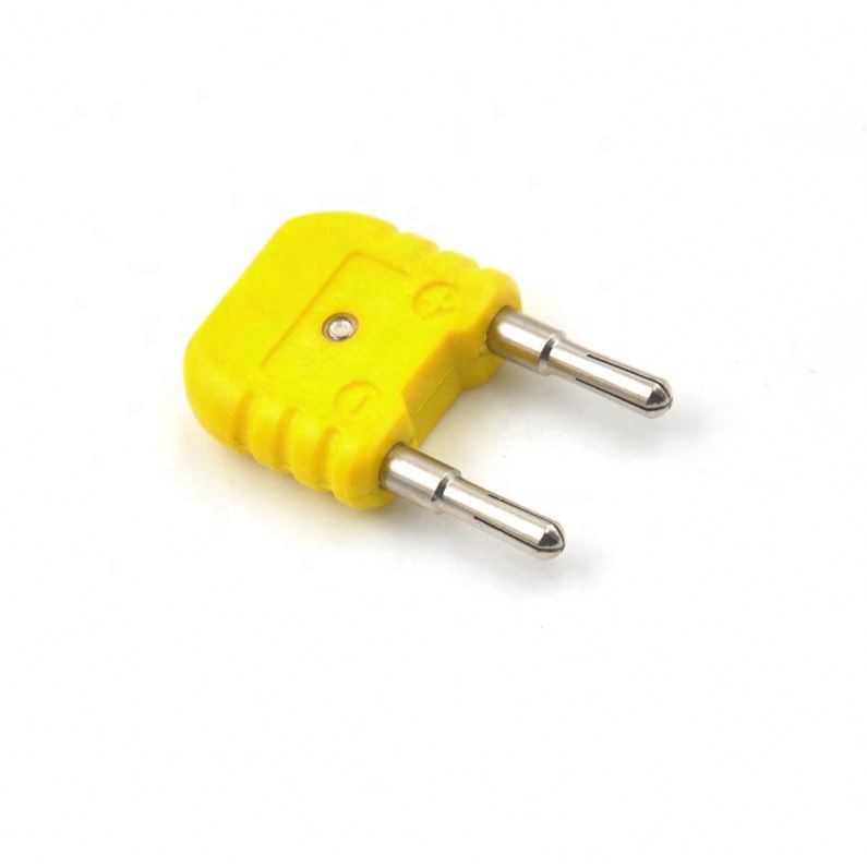 Yellow Mini K Type to Round Banana Plug Thermometer K-Type Thermocouple Adaptor Plug