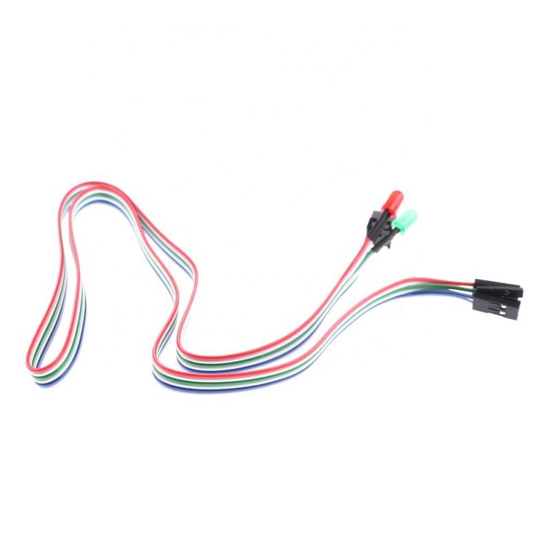 PC Desktop Computer Case ATX PC Computer Motherboard Power Cable 2 Switch On/Off/Reset with LED Light 50CM