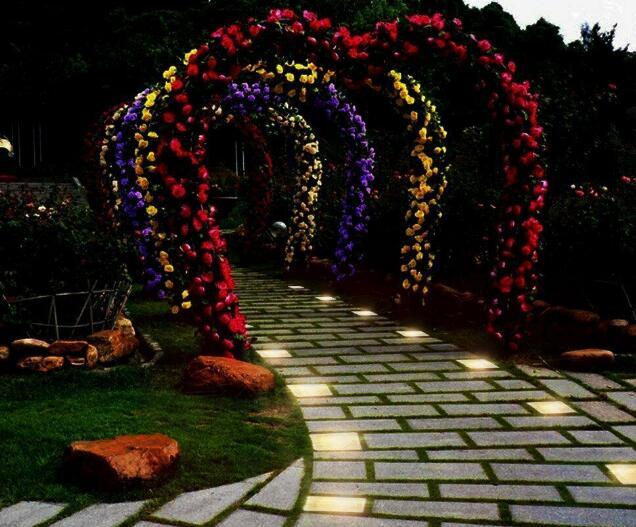 White LED Solar Powered Ice Glass  Light Outdoor Garden Pathway Patio