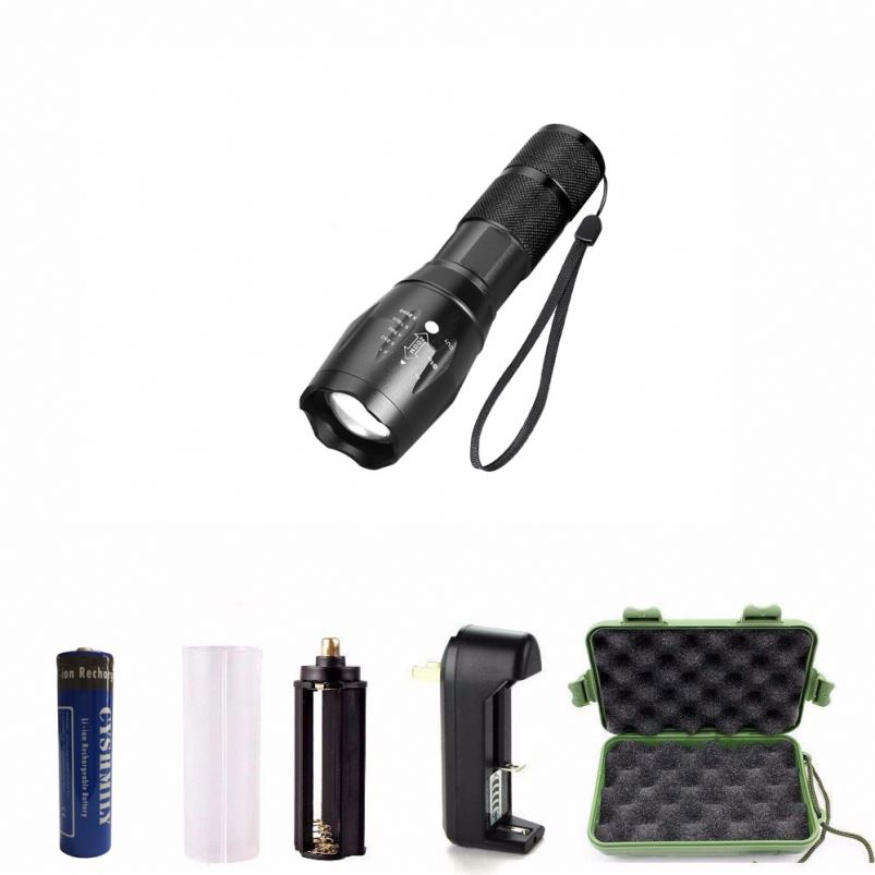 Factory Supply Heavy Duty High Power Handheld 800lumen 10W crees XML 2 T6 Metal led Best Flashlight Kit