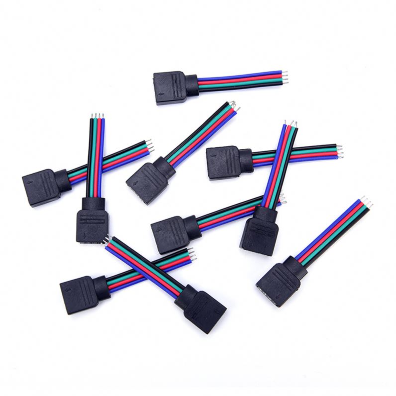 4pin Male/female Plug Led Wire Connector Electronic Connector 5CM Wire Cable For Rgb 3528 5050 Led Strip Light