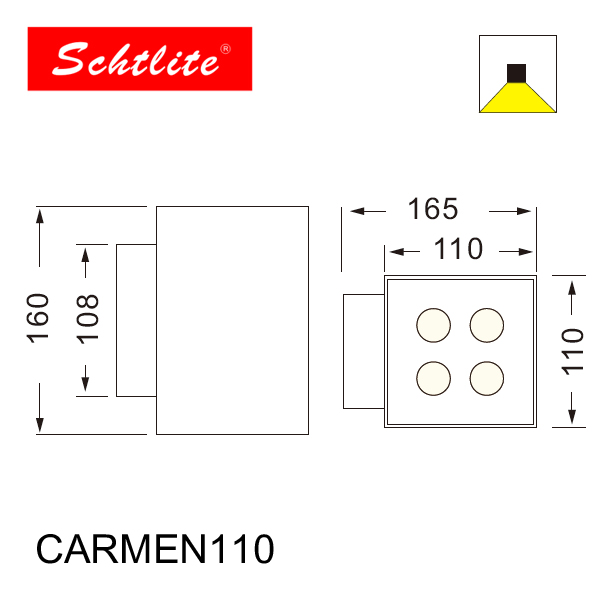 CARMEN 12W LED  Pack  security light outdoor wall lighting