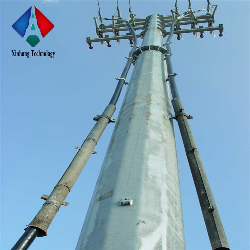 golden supplier monopole tower high voltage transmission pole structures galvanized steel cross arm