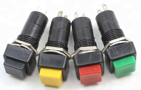 12MM Mounting Size Latching Push Switch Button Square