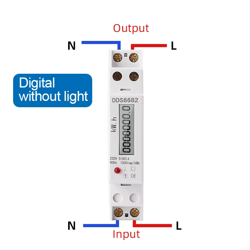 Single Phase Two Wire LCD Digital Display Wattmeter Power Consumption Energy Electric Meter kWh AC 230V 50Hz Electric Din Rail