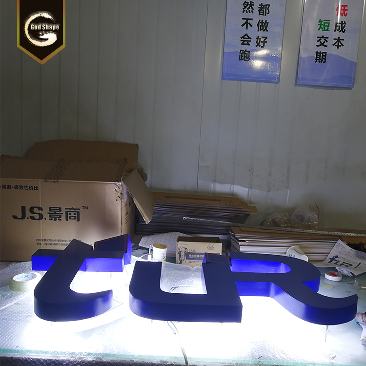 Outdoor restaurant logo brand signage 3d led sign backlight wall mount acrylic channel letters