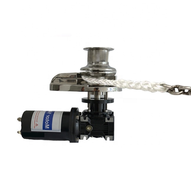 JV1011H 12v/24V waterproof IP65 electric stainless steel vertical anchor boat yacht winch with capstan