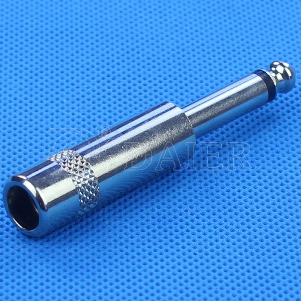 Metal Plug Metal Housing  Wire Protection Audio Jack Plug Mono 6.35MM