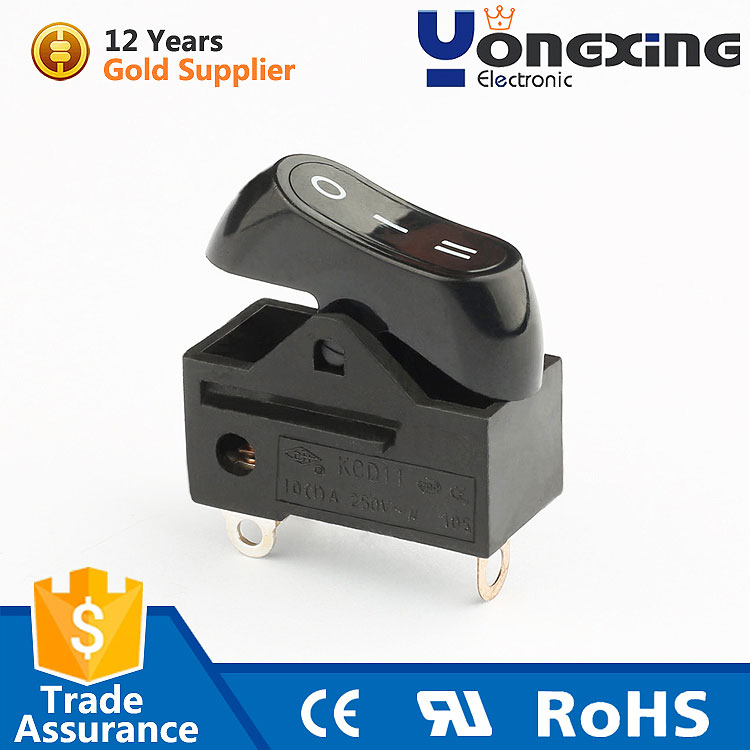 UL rocker switches kcd1 250vac t125 55 12v 4 Pin on off hair dryer mini round rocker switch