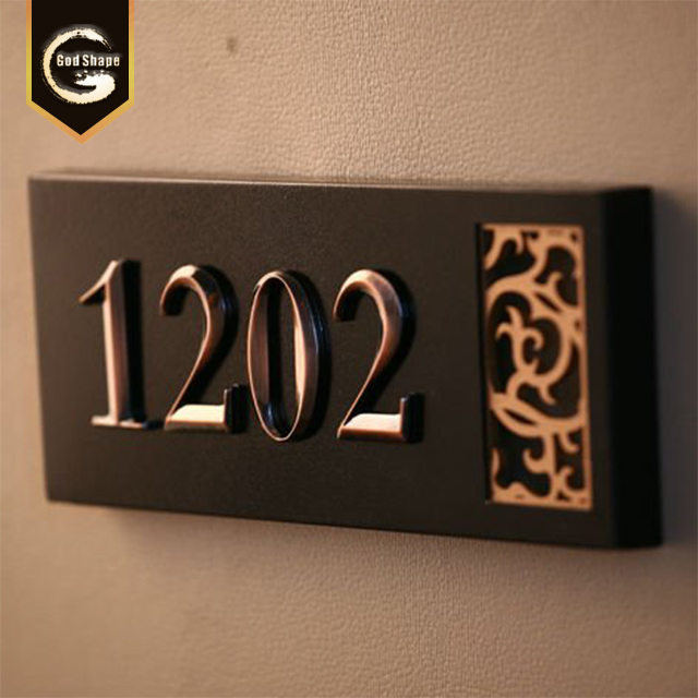 Stainless Steel Custom Made Factory Laser Cut Letters Sign Hotel Room Door Sign Plate Wall Mounted Frame Sign