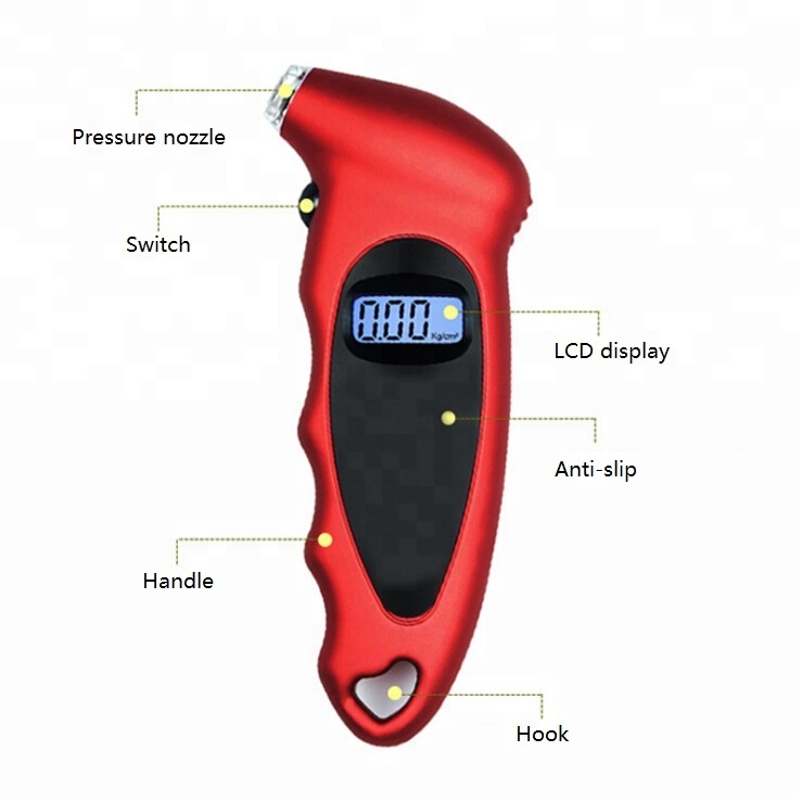 5 in 1 Digital 150 psi Max Pressure LED Car Tire Pressure Gauge