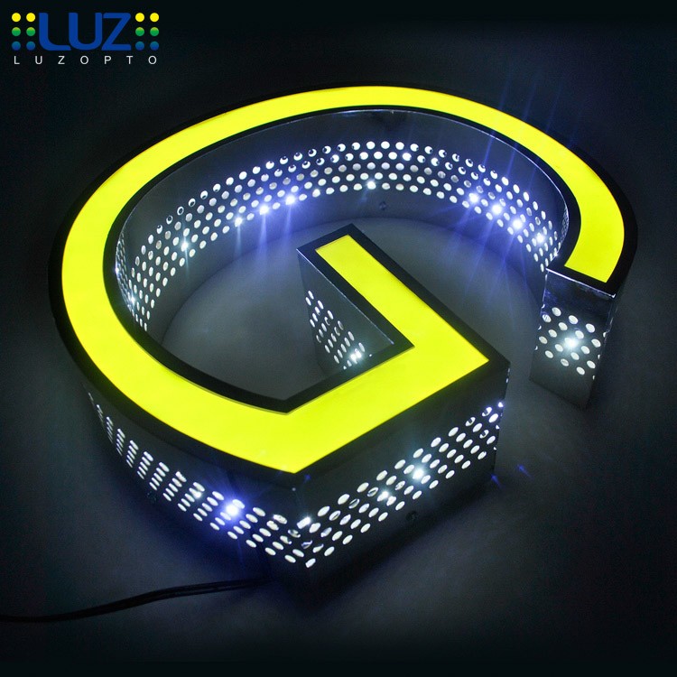 Laser cut made led stainless steel 3D channel letter sign shop name letter signage