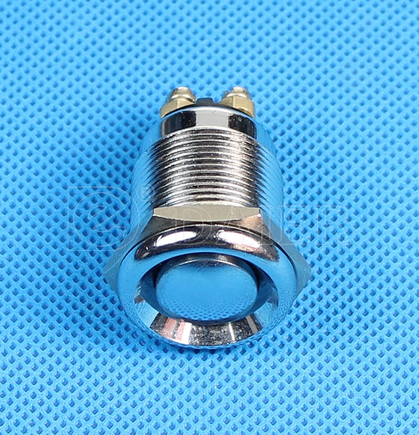 120v momentary 3A IP65 19mm OFF-(ON) type stainless steel sealed Anti-vandal chrome color waterproof metal push button switch