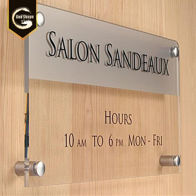 Wall Mounted Customer Made Factory Price Acrylic Office Name Desk Plate Room Sign