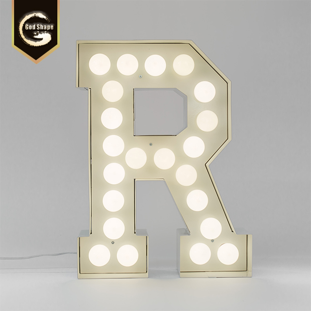 Factory Custom Made Super Bright Lighted LED Signs 3d Cut Acrylic Letters Sign With Light Bulb