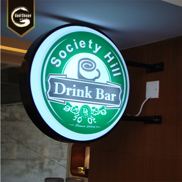 Exterior Double / Single Side Aluminum Frame Advertising Wall Mounted Round LED Light Boxes Sign