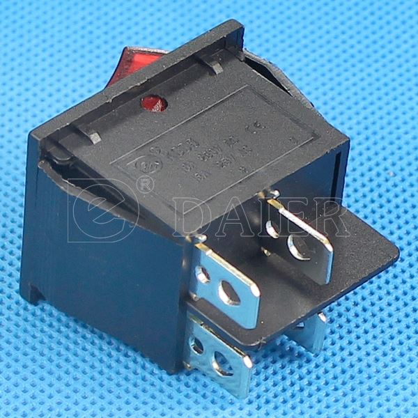 Medium DPST 4 Pins ON OFF 16A 24V Rocker Switch 250V T125