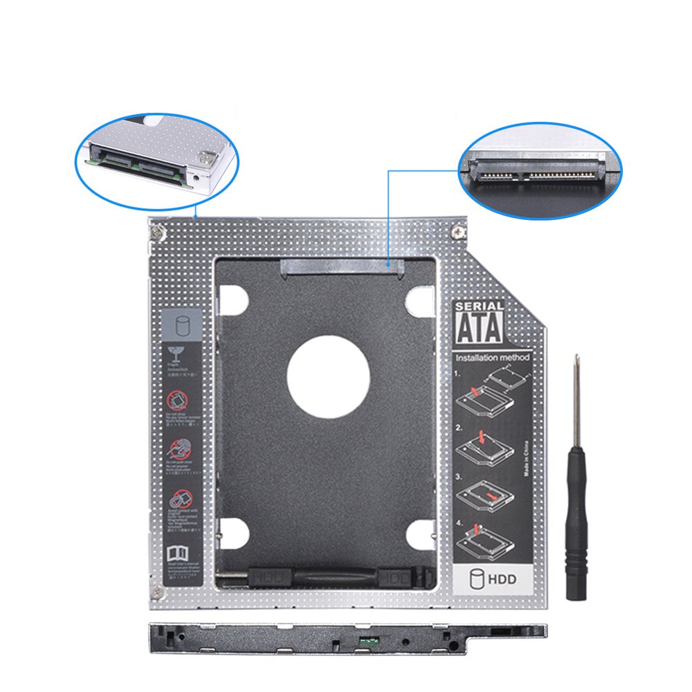 Aluminum Optibay 2nd Second hdd Caddy 9.5mm SATA 3.0 For 2.5 SSD DVD CD-ROM Enclosure Adapter Hard Disk Drive Cases