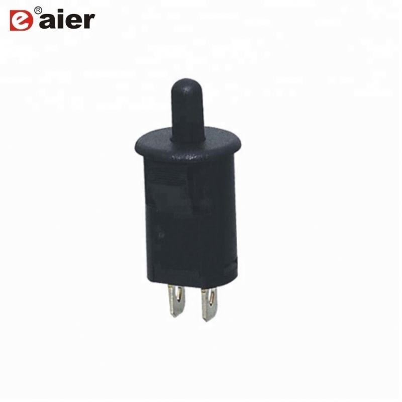 250VAC 2Pin Black 15MM Refrigerator Door Push Button Switch