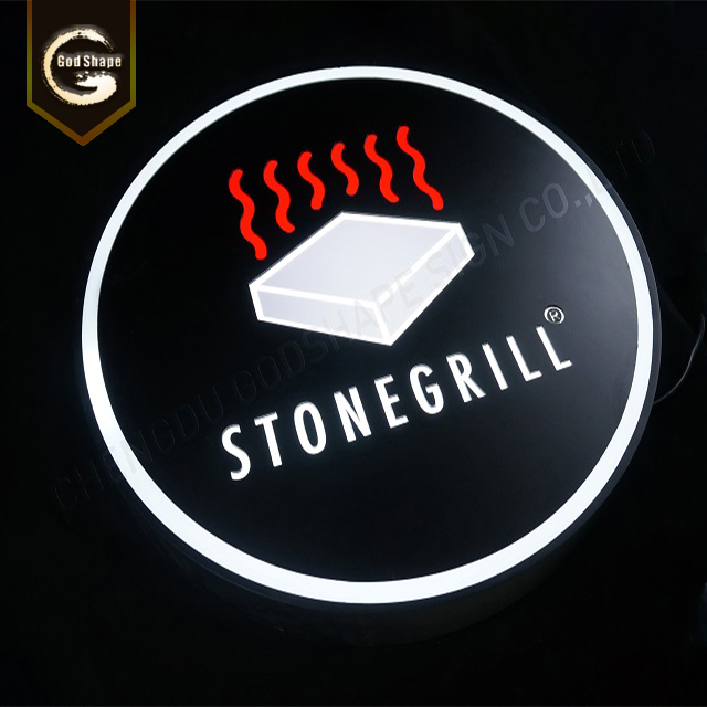 60cm Round Outdoor Logo Light Box Projecting Sign LED Restaurant Led Sign