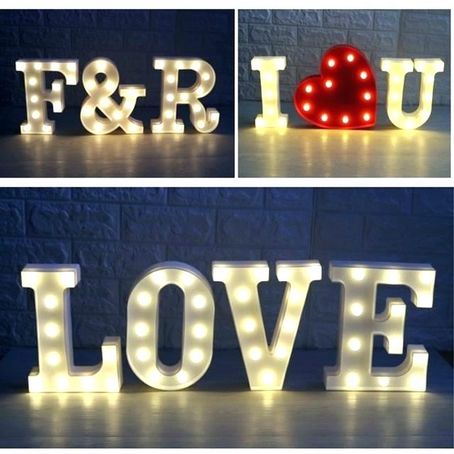 Romantic led sign light wedding big letter metal lights outdoor waterproof