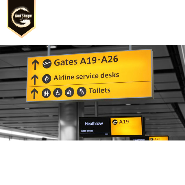 Outdoor Aluminium Profile Airport Railway Station Wayfinding Guidance Signs