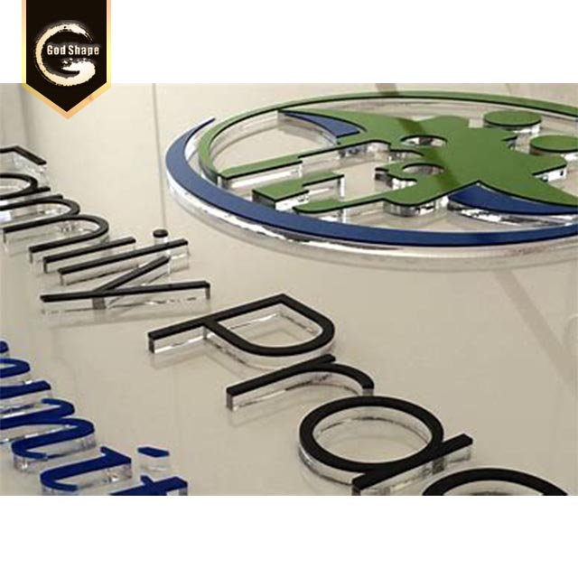 Transparent Acrylic Crystal  3D Channel Letter Pizza Cafe Shopfront Light Wall Illuminated Car Logo Shop Sign