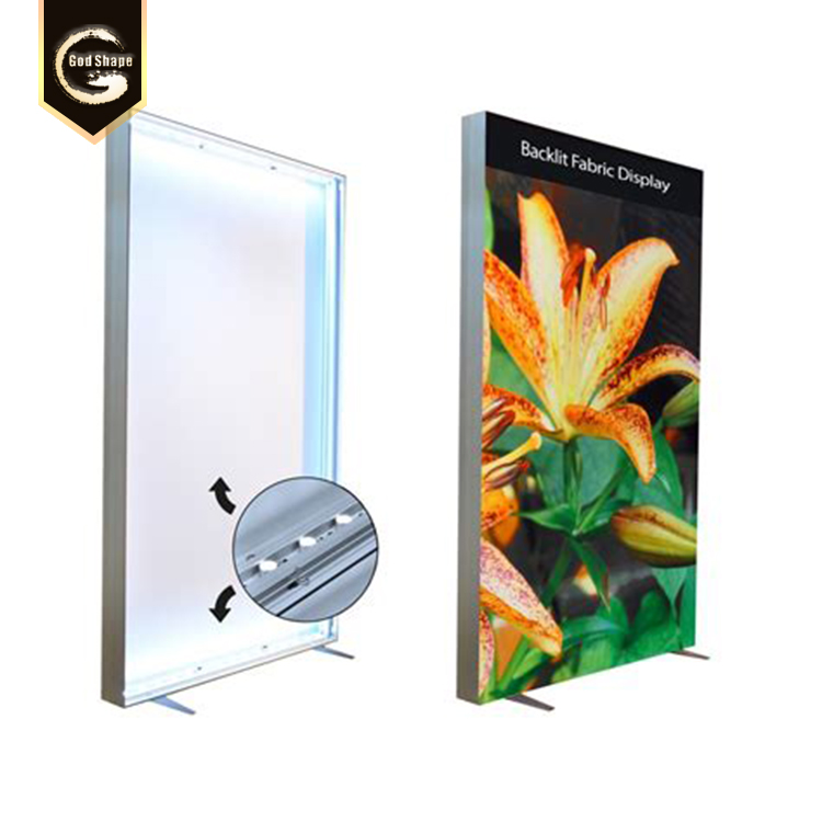 Custom made aluminum profile fabric lightbox Led strip advertising sign textile frame light box