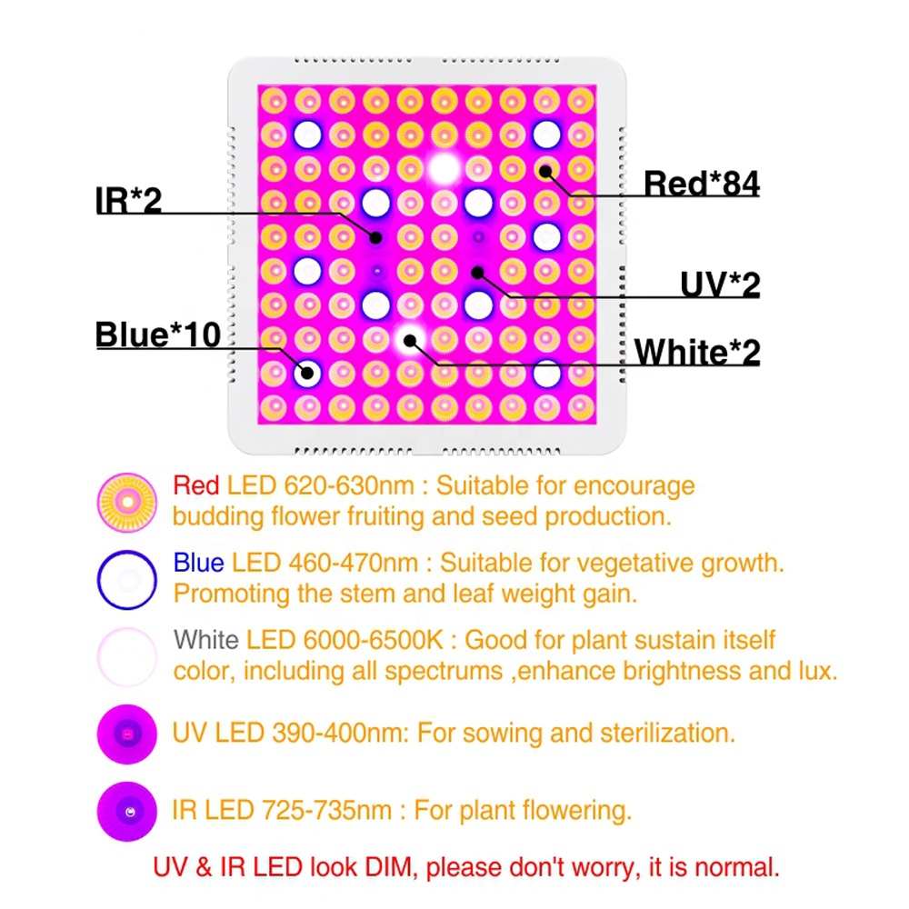 300W Timing Control Full Spectrum Plant Hydroponic LED Grow Light