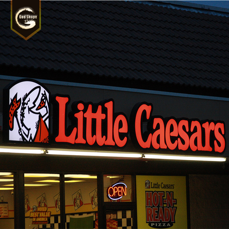 Outdoor waterproof illuminated backlit wall off letters signage