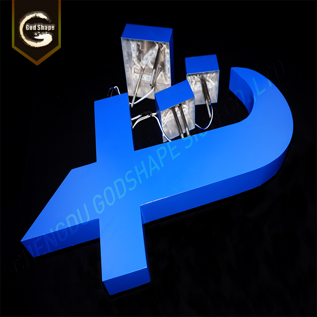 OEM Black lit Led 3D Channel Letter Pizza Cafe Shopfront Light Wall Illuminated Logo Shop Sign