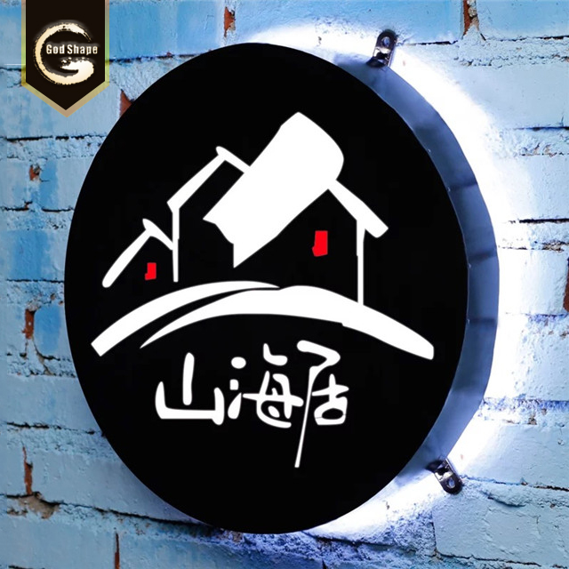 Wholesale Led Acrylic Round Light Boxes Large Light Box Decorative Wall Mounted Backlit Led Light Box Sign