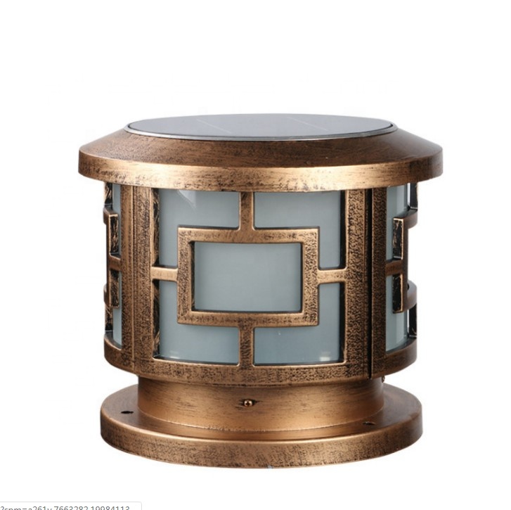 New design solar gate pillar light outdoor courtyard with intelligent controller IP65&CE certification