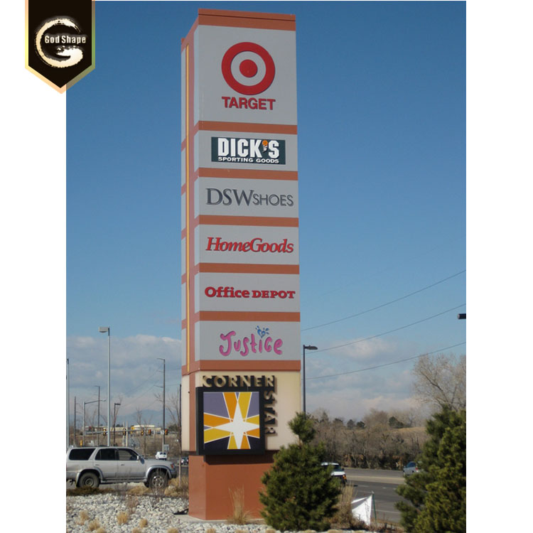 Freestanding LED advertising lighting display Pylon building Sign Wayfinding Signage