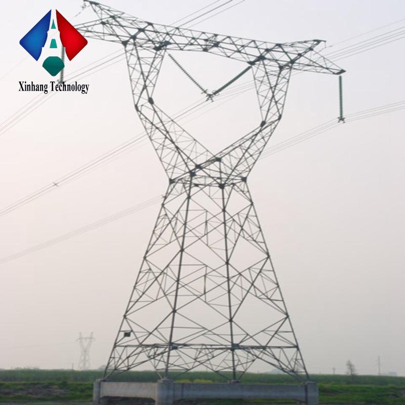 triangular octagonal galvanized electric 33kv transmission line steel pole tower