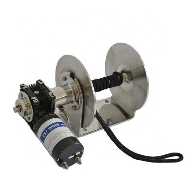 12V 1400W free fall electric anchor pulling drum winch with steel cable JVW-014F