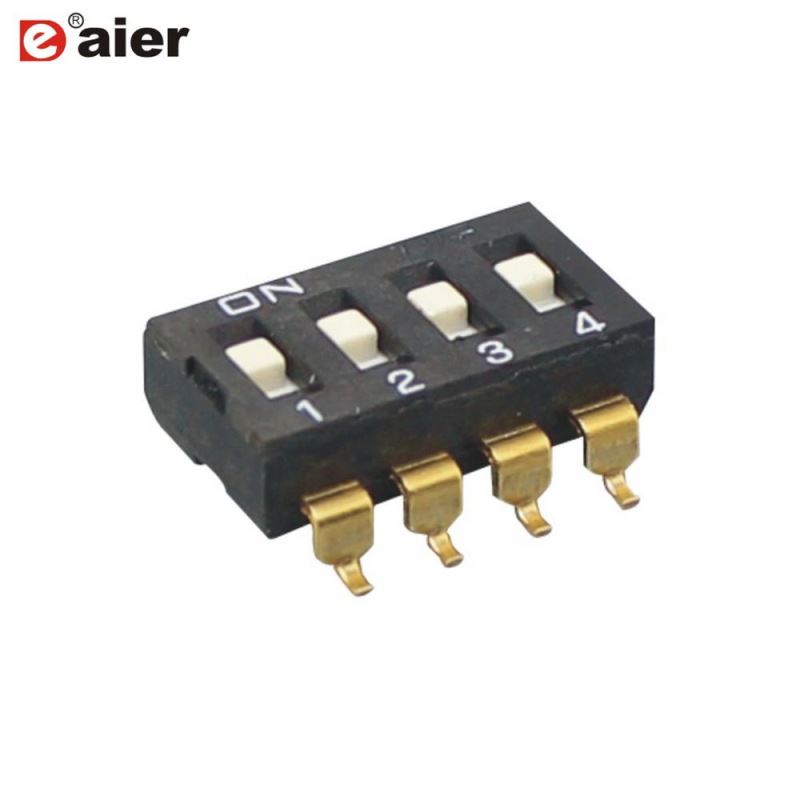 Electrical 2.54MM Low Profile SMT Type Dip Switch 4/8 Pin