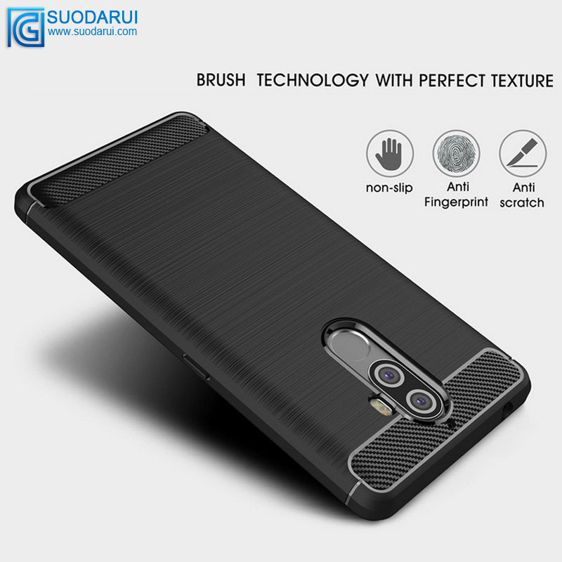 Back Case for Lenovo K8 Note Armor Silicone Carbon Fiber Hybrid Protective Soft Cover