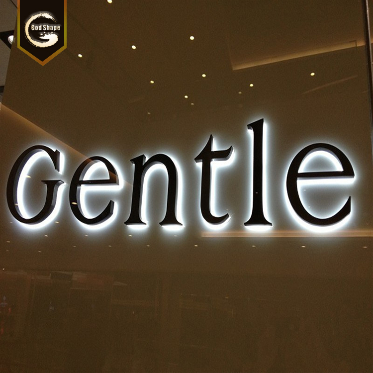 Outdoor  304 stainless steel  backlit led reverse channel letters  light up signs