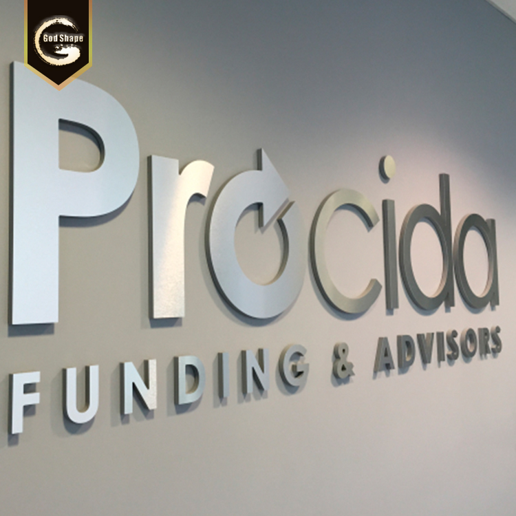 Wall mount cabinet light box with raised up letters backlit signage logo facades sign