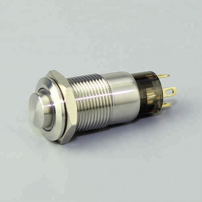 High Round Button 4Pin SPST Latching Ring Illuminate Metal Waterproof 12MM 3V Led Metal Push Button Switch ON OFF